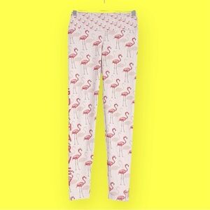 Guy Harvey Pink Flamingo Print Performance Leggings Women’s S (4/6) White